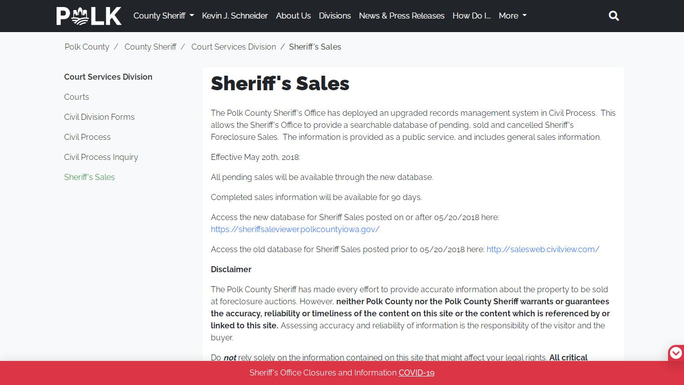 Sheriff's Sales - Polk County Iowa